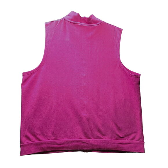 Kim Rogers Womens Vest Pink Size PL Cotton Blend Zip Close Pockets Sleeveless - Picture 2 of 12